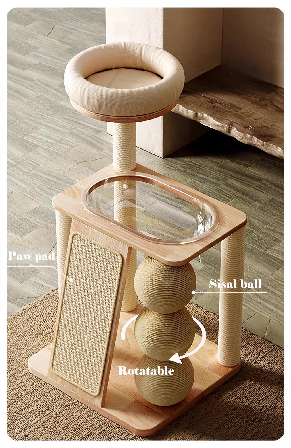 Aura Minimalist Cat Lounge Tree