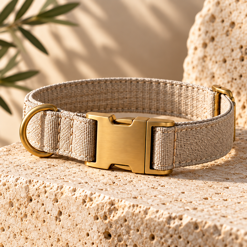 The Signature Linen & Brass Collar