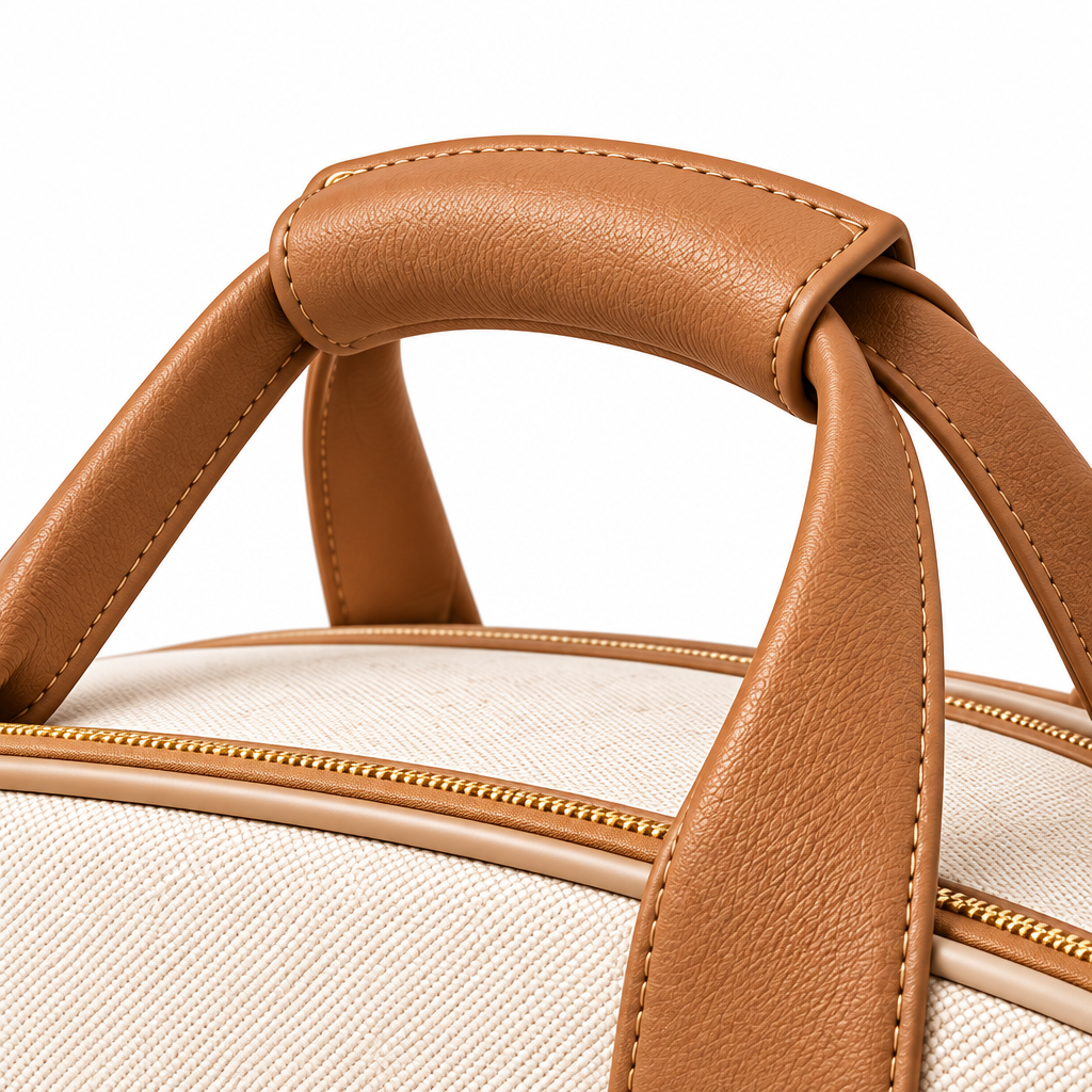 Luxe Canvas & Leather Cat Carrier (Chestnut)